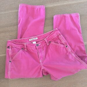 Polo Jeans Co. Pink Cropped Carpenter Pants Womens 6 Ralph Lauren Y2K Cotton
